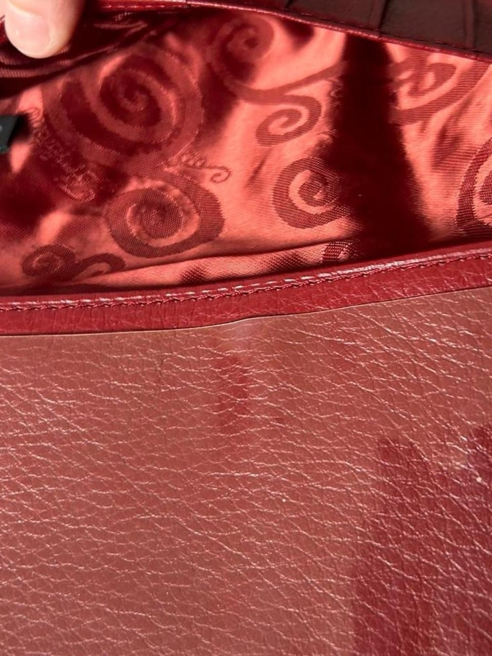 Vintage Brighton Red Spiral Embossed Women's Wallet Clutch - Picture 5 of 6